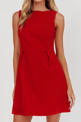 Unrequited Bow Back Mini Dress Red/Pink
