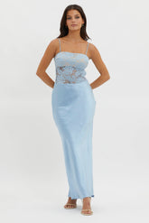 Moon Magic Floral Bodice Dress Blue