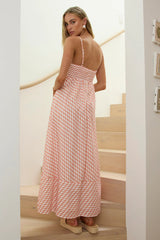 Shirley Square Neckline Maxi Dress Print Orange