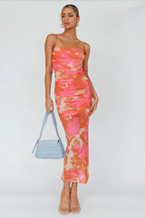 Logan Cami Strap Midi Dress Floral Pink