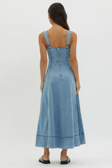 Laureen Pocket Maxi Dress Denim Blue