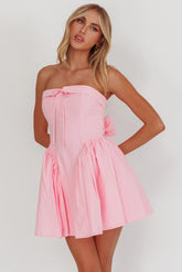 Angel Girls Bow Back Mini Dress Pink