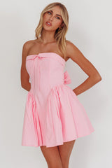 Angel Girls Bow Back Mini Dress Pink