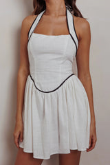 Rune Halterneck Mini Dress White