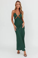 Casa Nova Cut-Out String Dress Emerald