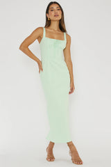 Sweet Pea Tied Bust Midi Dress Mint