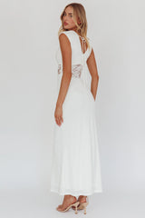 Solara Lace Waist Maxi Dress White