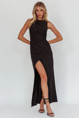 Firelights Lace-Up Back Maxi Dress Black