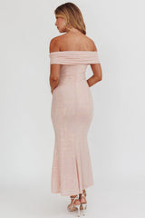 Kailey Off-Shoulder Maxi Dress Spangle Blush