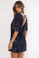 Miramar Backless Sequin Dress Black Multi