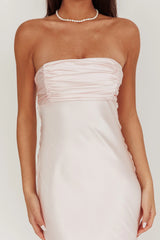 Moon Song Strapless Laced Back Dress Blush