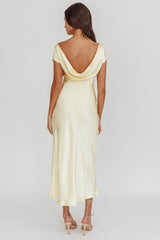 Loveland Cap Sleeve Cowl Back Midi Dress Butter