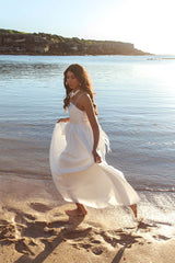 Love Songs Back Bow Maxi Dress White