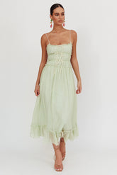 Maidens Tie Accent Maxi Dress Sage