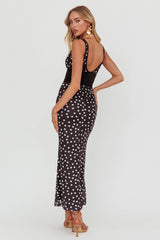 Elza Scoop Back Maxi Dress Spot Black