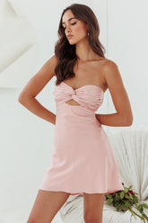 Firefly Elastic Cowl Back Dress Blush