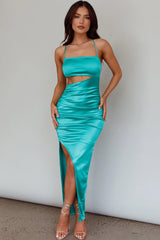 Can't Hardly Wait Cut-Out Midi Dress Green