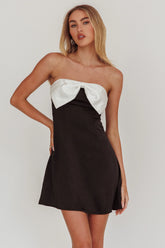 Sandi Bow Bust Mini Dress Black