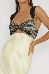 Claribel Lace Bust Maxi Dress Lemon