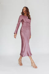 Loveland Cowl Back Midi Dress Grape