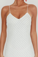 Stasi Textured Maxi Dress White