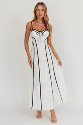 Find Your Way Lace Contrast Maxi Dress White