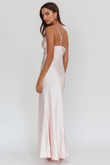Twilight Tango One-Shoulder Maxi Dress Blush