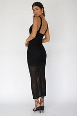 Willa Ruched Cut-Out Maxi Dress Black