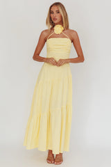 Bondi Rose Decoration Maxi Dress Lemon