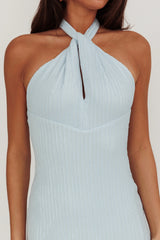 Oracle Halterneck Midi Dress Blue