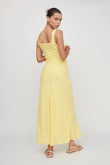 Carlee Gathered Bust Maxi Dress Yellow