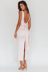 Leila Boat Neck Midi Dress Pink