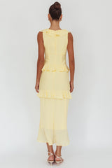 Arrabel Ruffle Trim Bust Tie Maxi Dress Banana