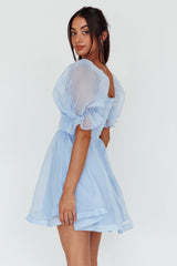 I've Got Sunshine Puff Sleeve Mini Dress Sky Blue