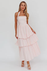 Shaya Tiered Ruffle Maxi Dress Pink