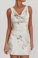 Isabella Satin Backless Mini Dress Butter