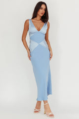 Soul Fire V-Neck Maxi Dress Blue