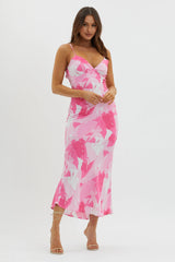 Ciao, Bella Tie Back Print Dress Pink