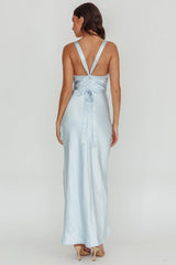 Midnight Sun Asymmetrical Strap Maxi Dress Blue