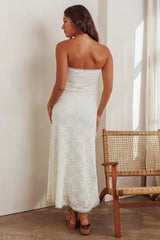 Artice Strapless Maxi Dress Lace Cream