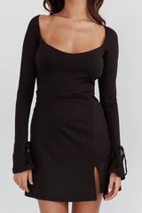 Safe Keeping Long Sleeve Mini Dress Black