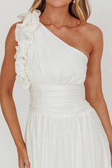 Antheia One-Shoulder Maxi Dress White