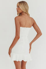 Prom Queen Bandeau Mini Dress White