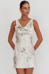 Isabella Satin Backless Mini Dress Butter