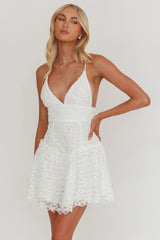 Belize Flounce Hem Mini Dress White