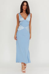 Soul Fire V-Neck Maxi Dress Blue