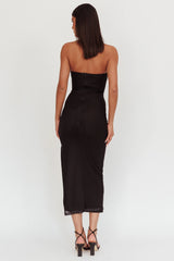 Silah Twist Bodice Maxi Dress Hibiscus Black
