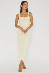 Sweet Pea Tied Bust Midi Dress Butter