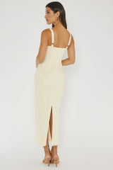 Sweet Pea Tied Bust Midi Dress Butter