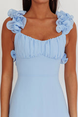 Eloquent Lace-Up Back Maxi Dress Blue